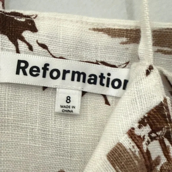 Reformation Roarke Linen Women's Mini Dress size 8 - Picture 8 of 10